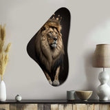 Portrait Of A Lion King I - Asymmetric Metal Wall Art