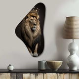 Portrait Of A Lion King I - Asymmetric Metal Wall Art