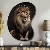 Portrait Of A Lion King I - Asymmetric Metal Wall Art