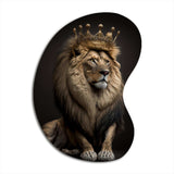 Portrait Of A Lion King I - Asymmetric Metal Wall Art