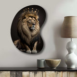 Portrait Of A Lion King I - Asymmetric Metal Wall Art