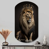 Portrait Of A Lion King I - Asymmetric Metal Wall Art