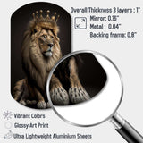 Portrait Of A Lion King I - Asymmetric Metal Wall Art