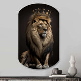 Portrait Of A Lion King I - Asymmetric Metal Wall Art