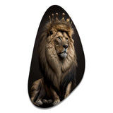 Portrait Of A Lion King I - Asymmetric Metal Wall Art