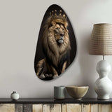 Portrait Of A Lion King I - Asymmetric Metal Wall Art