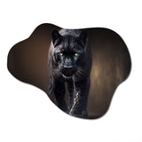 Black Majestic Panther II - Asymmetric Metal Wall Art