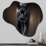 Black Majestic Panther II - Asymmetric Metal Wall Art