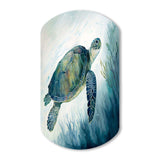 Watercolor Turtle Swimming III - Asymmetric Metal Wall Art