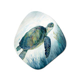 Watercolor Turtle Swimming III - Asymmetric Metal Wall Art