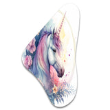 Cute Pastel Unicorn Surrounded By Flowers III - Asymmetric Metal Wall Art