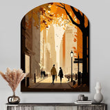 New York Love In Autumn - Asymmetric Metal Wall Art