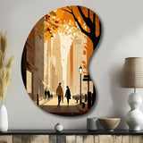 New York Love In Autumn - Asymmetric Metal Wall Art