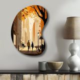 New York Love In Autumn - Asymmetric Metal Wall Art