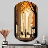 New York Love In Autumn - Asymmetric Metal Wall Art