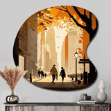 New York Love In Autumn - Asymmetric Metal Wall Art