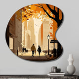 New York Love In Autumn - Asymmetric Metal Wall Art