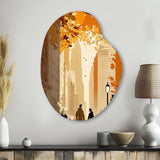 New York Love In Autumn - Asymmetric Metal Wall Art