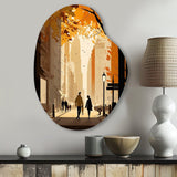 New York Love In Autumn - Asymmetric Metal Wall Art