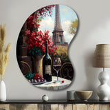 Savouring Red Wine By The Paris Eiffel Tower II - Asymmetric Metal Wall Art