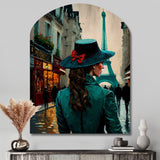 Young Stylish Lady In Paris - Asymmetric Metal Wall Art