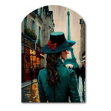 Young Stylish Lady In Paris - Asymmetric Metal Wall Art