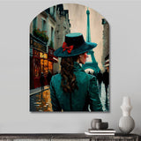 Young Stylish Lady In Paris - Asymmetric Metal Wall Art