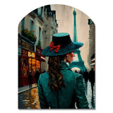 Young Stylish Lady In Paris - Asymmetric Metal Wall Art