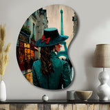 Young Stylish Lady In Paris - Asymmetric Metal Wall Art