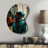 Young Stylish Lady In Paris - Asymmetric Metal Wall Art