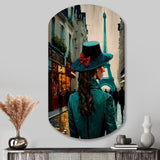 Young Stylish Lady In Paris - Asymmetric Metal Wall Art