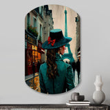 Young Stylish Lady In Paris - Asymmetric Metal Wall Art