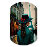 Young Stylish Lady In Paris - Asymmetric Metal Wall Art