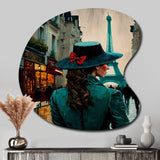 Young Stylish Lady In Paris - Asymmetric Metal Wall Art