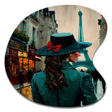 Young Stylish Lady In Paris - Asymmetric Metal Wall Art