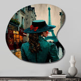 Young Stylish Lady In Paris - Asymmetric Metal Wall Art