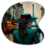 Young Stylish Lady In Paris - Asymmetric Metal Wall Art