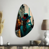 Young Stylish Lady In Paris - Asymmetric Metal Wall Art