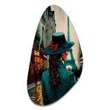 Young Stylish Lady In Paris - Asymmetric Metal Wall Art