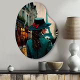 Young Stylish Lady In Paris - Asymmetric Metal Wall Art