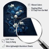 Chinese Blue And White Flowers IV - Asymmetric Metal Wall Art