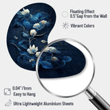 Chinese Blue And White Flowers IV - Asymmetric Metal Wall Art