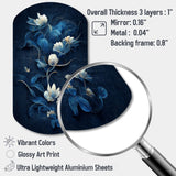 Chinese Blue And White Flowers IV - Asymmetric Metal Wall Art