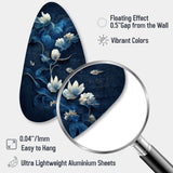 Chinese Blue And White Flowers IV - Asymmetric Metal Wall Art