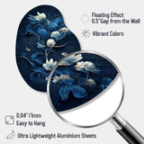 Chinese Blue And White Flowers IV - Asymmetric Metal Wall Art