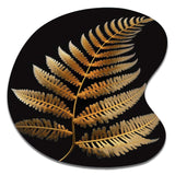 Golden Fern On Black I - Asymmetric Metal Wall Art