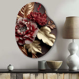 Vintage Glam Rose II - Asymmetric Metal Wall Art