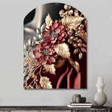 Vintage Glam Rose IV - Asymmetric Metal Wall Art