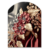 Vintage Glam Rose IV - Asymmetric Metal Wall Art