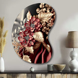 Vintage Glam Rose IV - Asymmetric Metal Wall Art